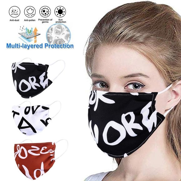 NEW Trendy Fashion 3-PACK Poly Mouth Face Masks Washable Cover Mask Variety Pack - Picture 1 of 6